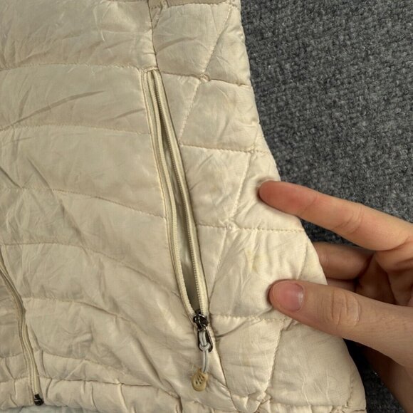 Patagonia Women Down Vest Sleeveless Ivory Full Zip Pockets Small Adjustable - Picture 13 of 16